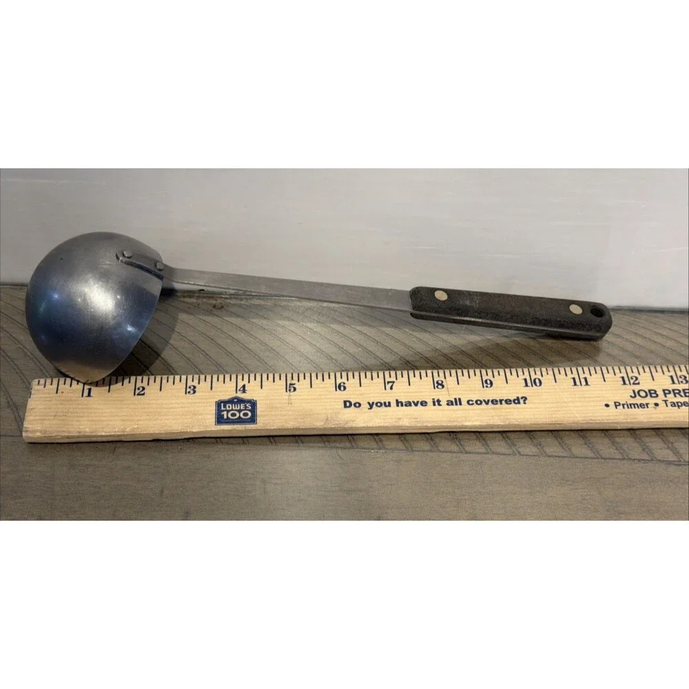 Flint Arrowhead Stainless Steel Ladle with Black Riveted Handle Made in USA
